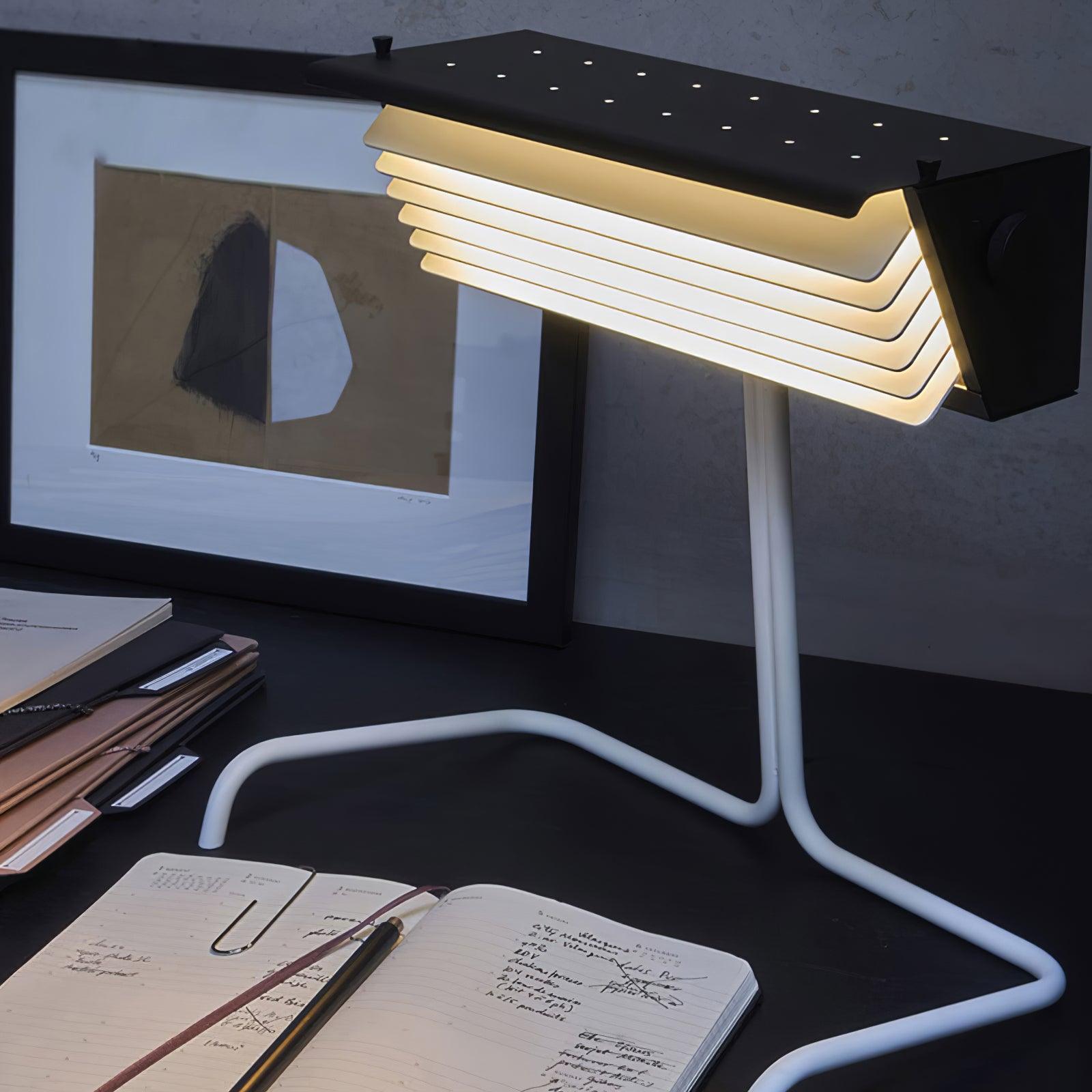 Modern Biny LED Desk Lamp Futuristic Geometric Table Light for Workspace and Bedroom