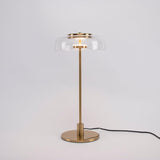 Modern Solara Brass and Glass LED Table Lamp for Living Room and Office