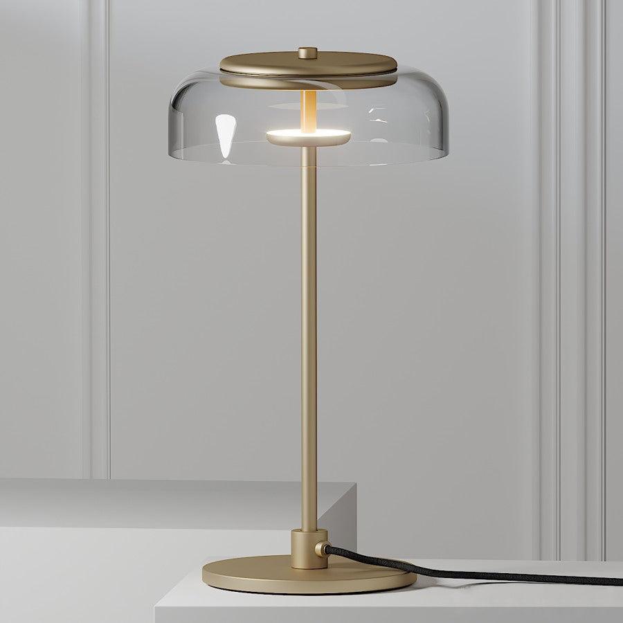Modern Solara Brass and Glass LED Table Lamp for Living Room and Office