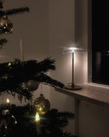 Modern Solara Brass and Glass LED Table Lamp for Living Room and Office