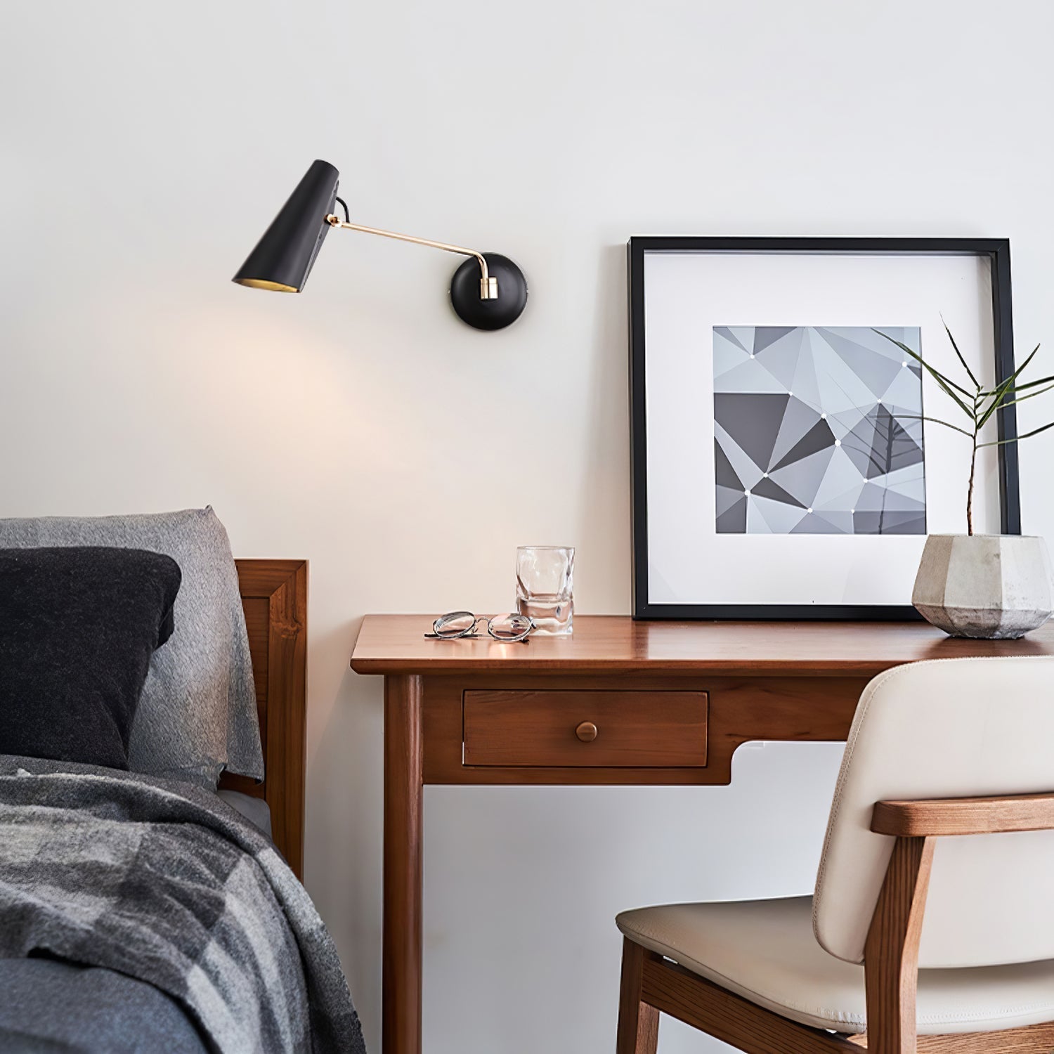 modern-birdy-style-minimalist-adjustable-swing-arm-wall-sconce-with-geometric-shade