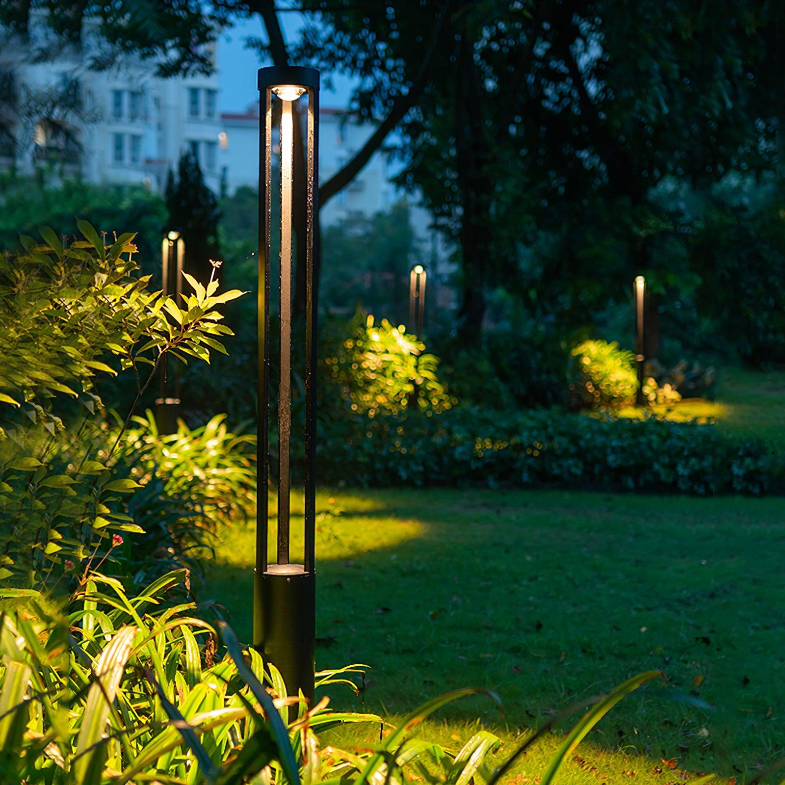 Modern Geometric Outdoor LED Post Light Minimalist Landscape Garden Column Street Lamp IP65