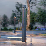 Modern Geometric Outdoor LED Post Light Minimalist Landscape Garden Column Street Lamp IP65