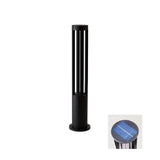 Modern Aluminum Black Cylindrical Solar Post Light Waterproof Outdoor Garden Pathway Lamp