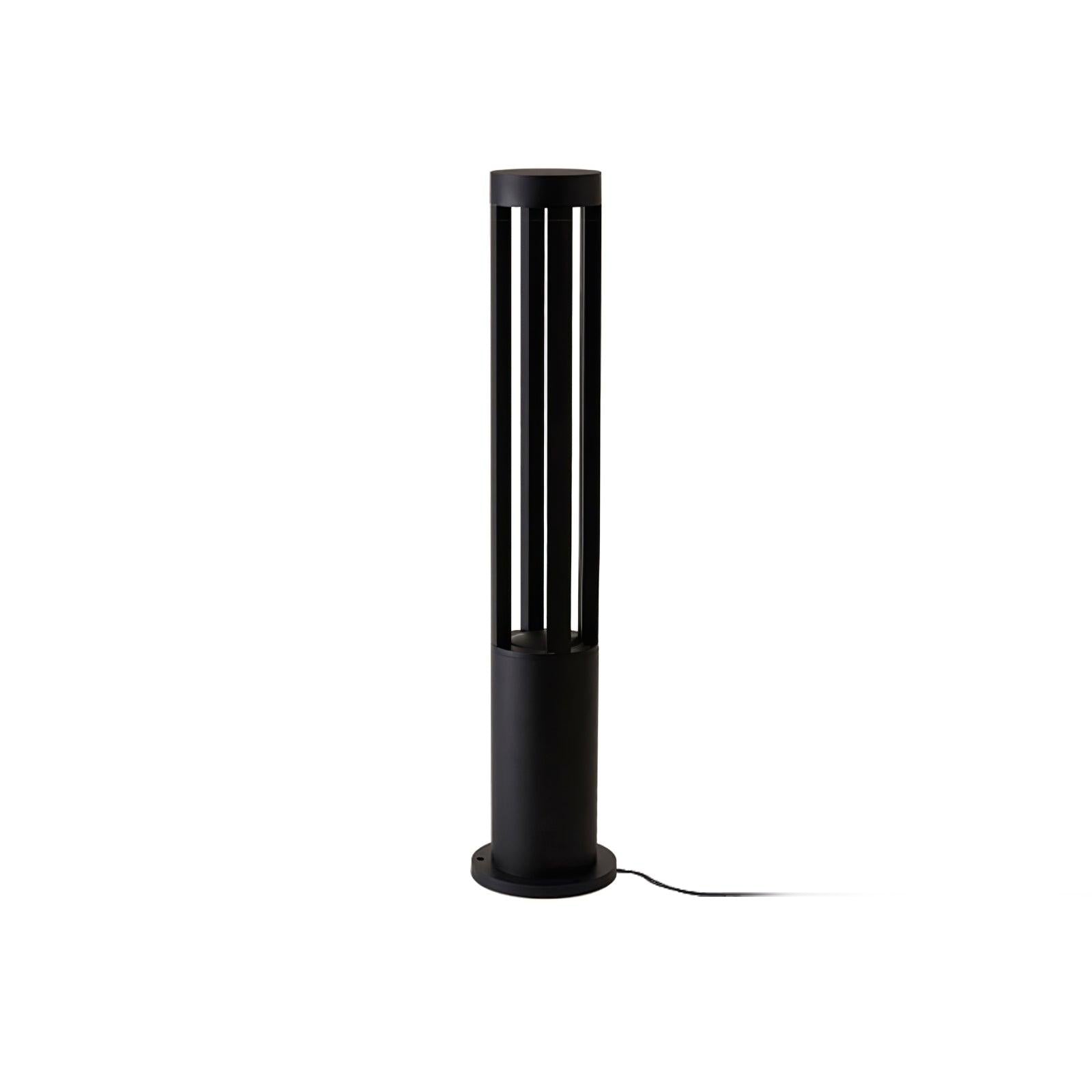 Modern Black Cylindrical LED Garden Post Light Waterproof Path Outdoor Bollard Lamp