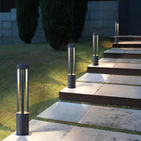 Modern Aluminum Black Cylindrical Solar Post Light Waterproof Outdoor Garden Pathway Lamp