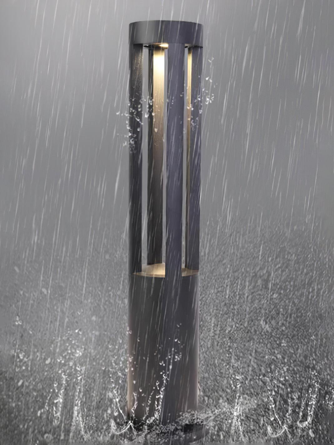 Modern Black Cylindrical LED Garden Post Light Waterproof Path Outdoor Bollard Lamp