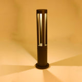 Modern Black Cylindrical LED Garden Post Light Waterproof Path Outdoor Bollard Lamp