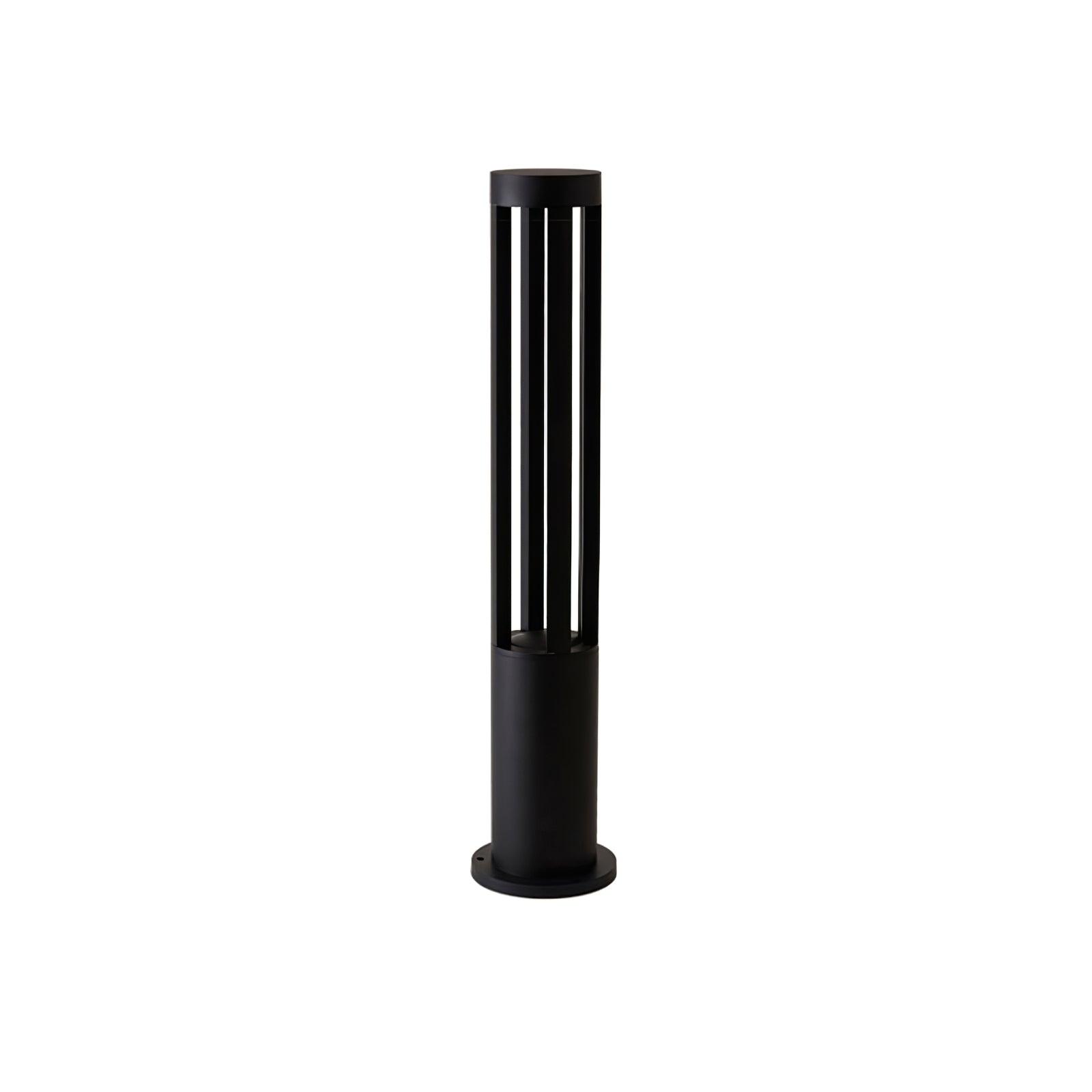 Modern Black Cylindrical LED Garden Post Light Waterproof Path Outdoor Bollard Lamp