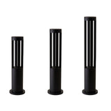 Modern Aluminum Black Cylindrical Solar Post Light Waterproof Outdoor Garden Pathway Lamp