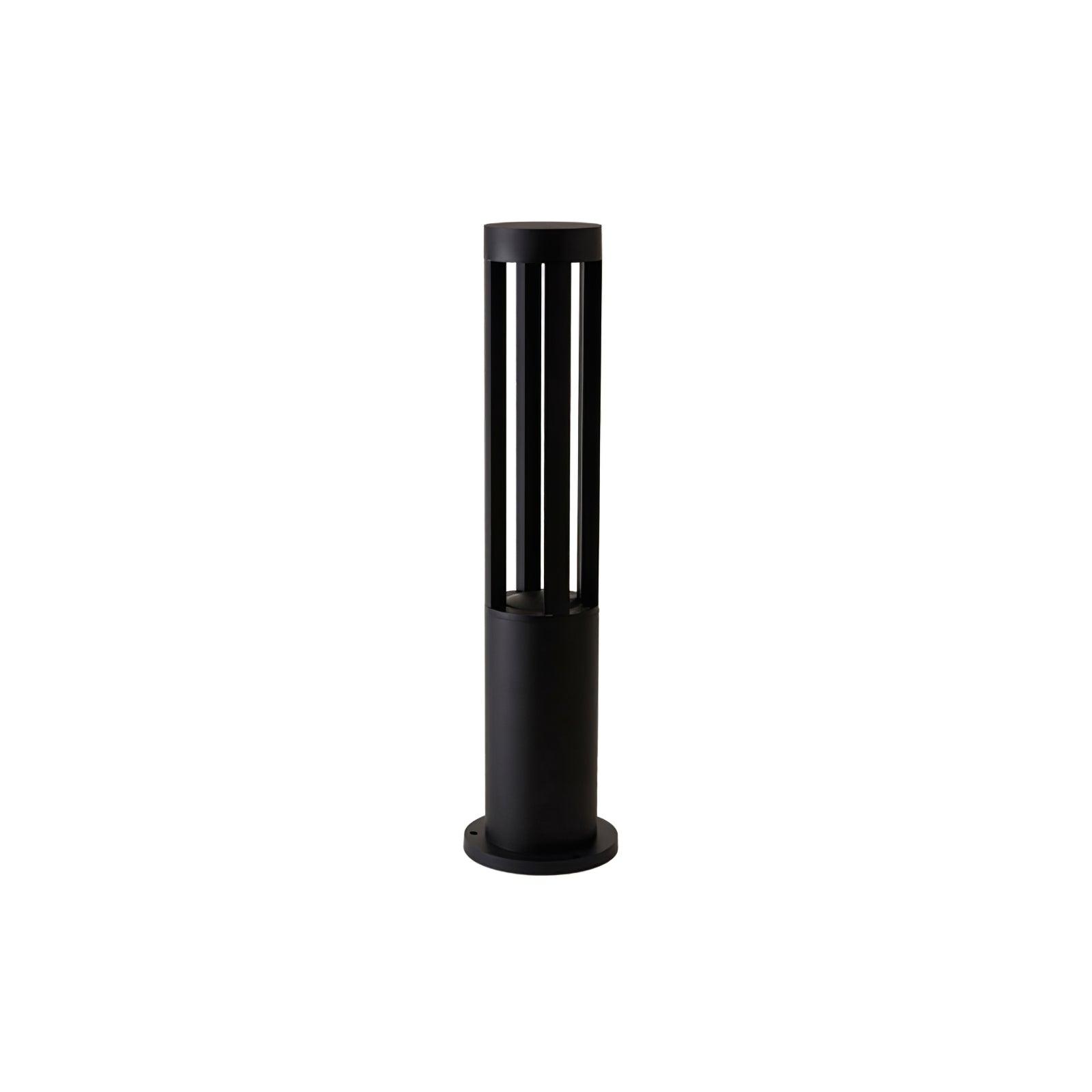 Modern Black Cylindrical LED Garden Post Light Waterproof Path Outdoor Bollard Lamp