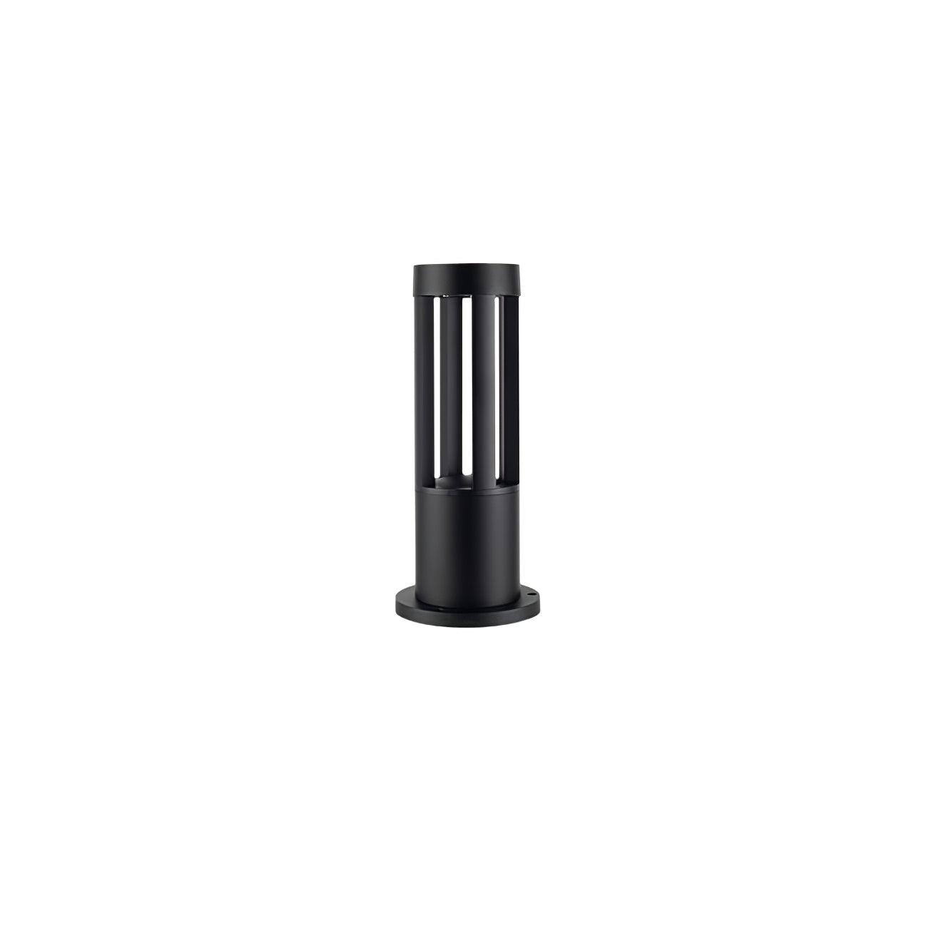 Modern Black Cylindrical LED Garden Post Light Waterproof Path Outdoor Bollard Lamp