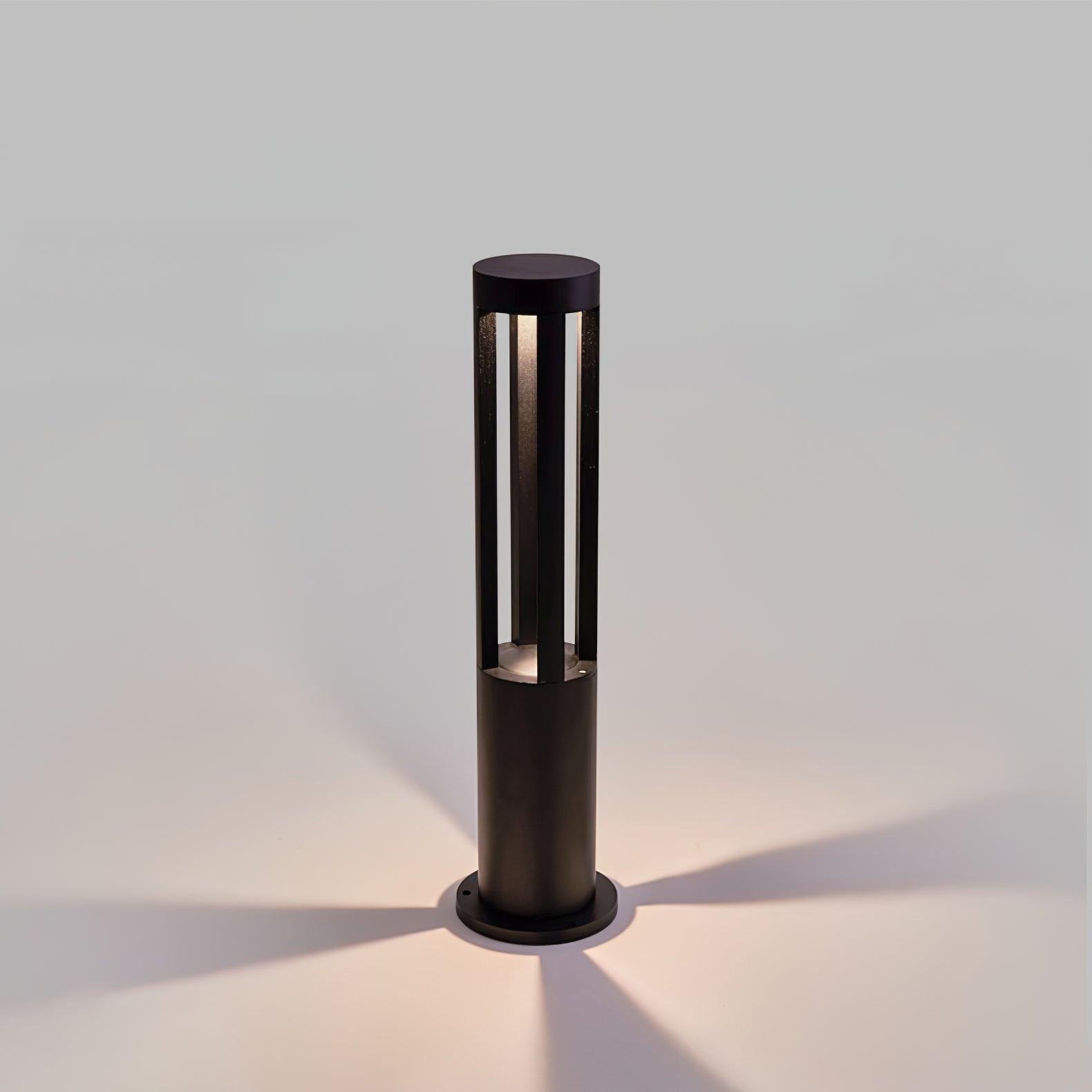 Modern Black Cylindrical LED Garden Post Light Waterproof Path Outdoor Bollard Lamp