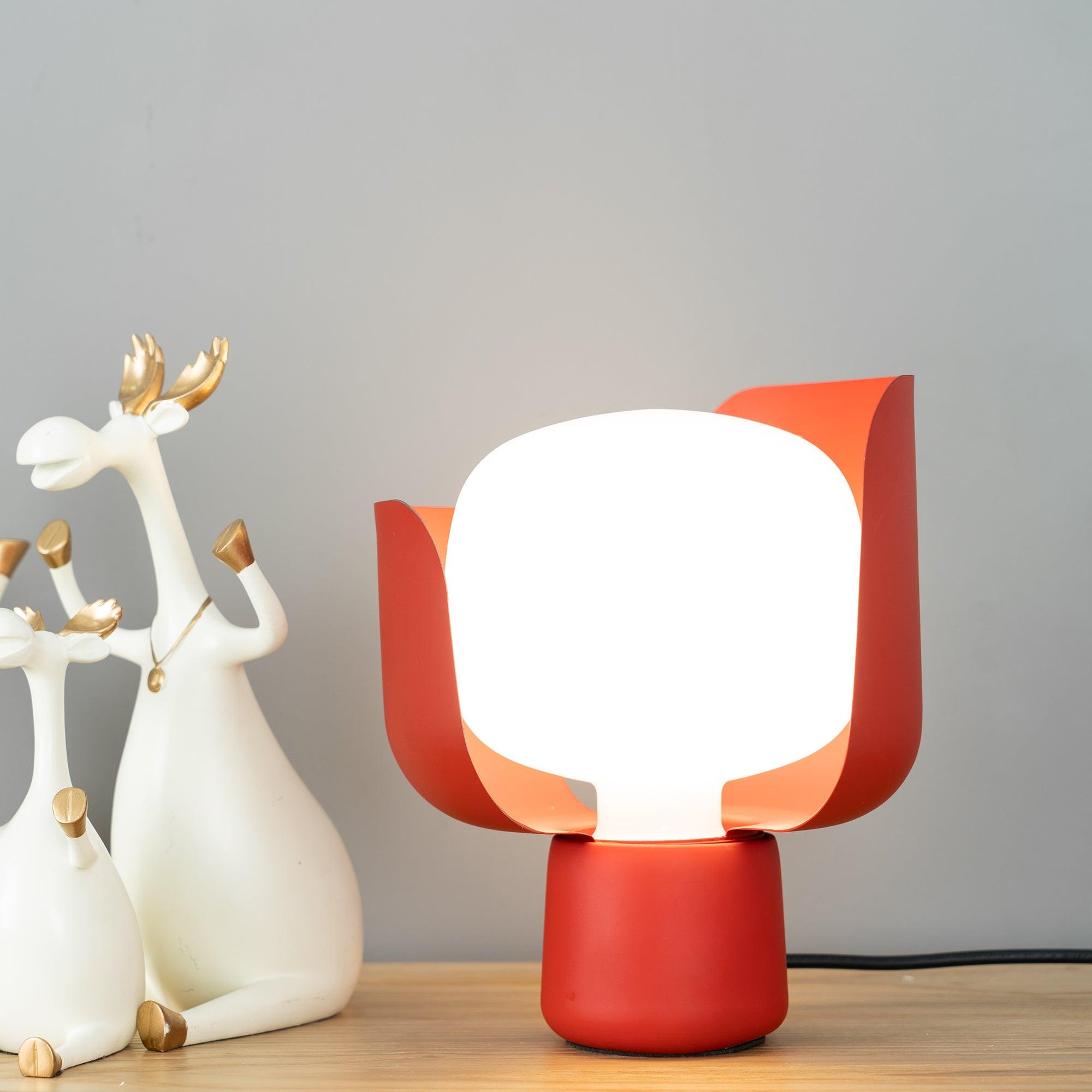 Modern Flower Petal Adjustable Accent Table Lamp for Bedroom and Living Room