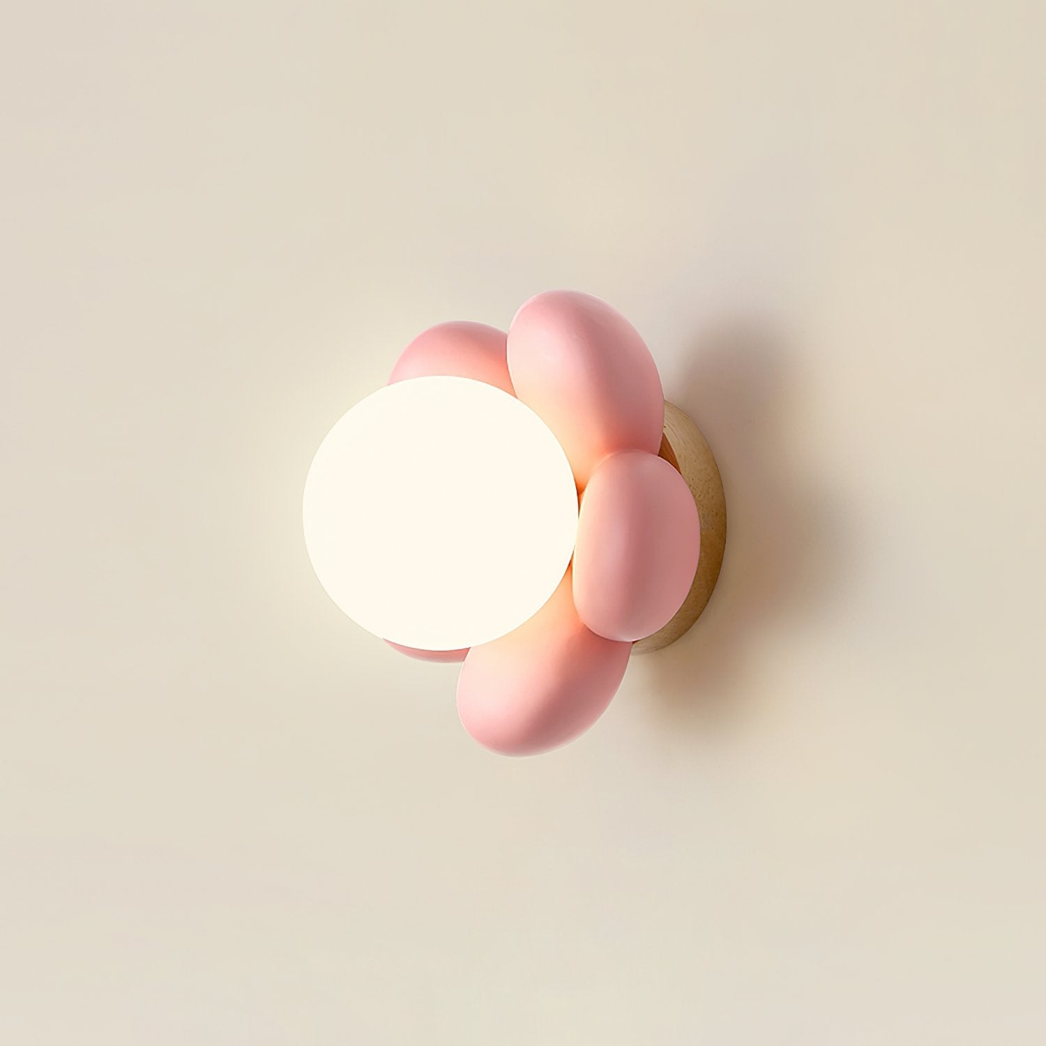elegant-floral-wall-sconce-lighting-with-glass-shade-and-natural-wood-base