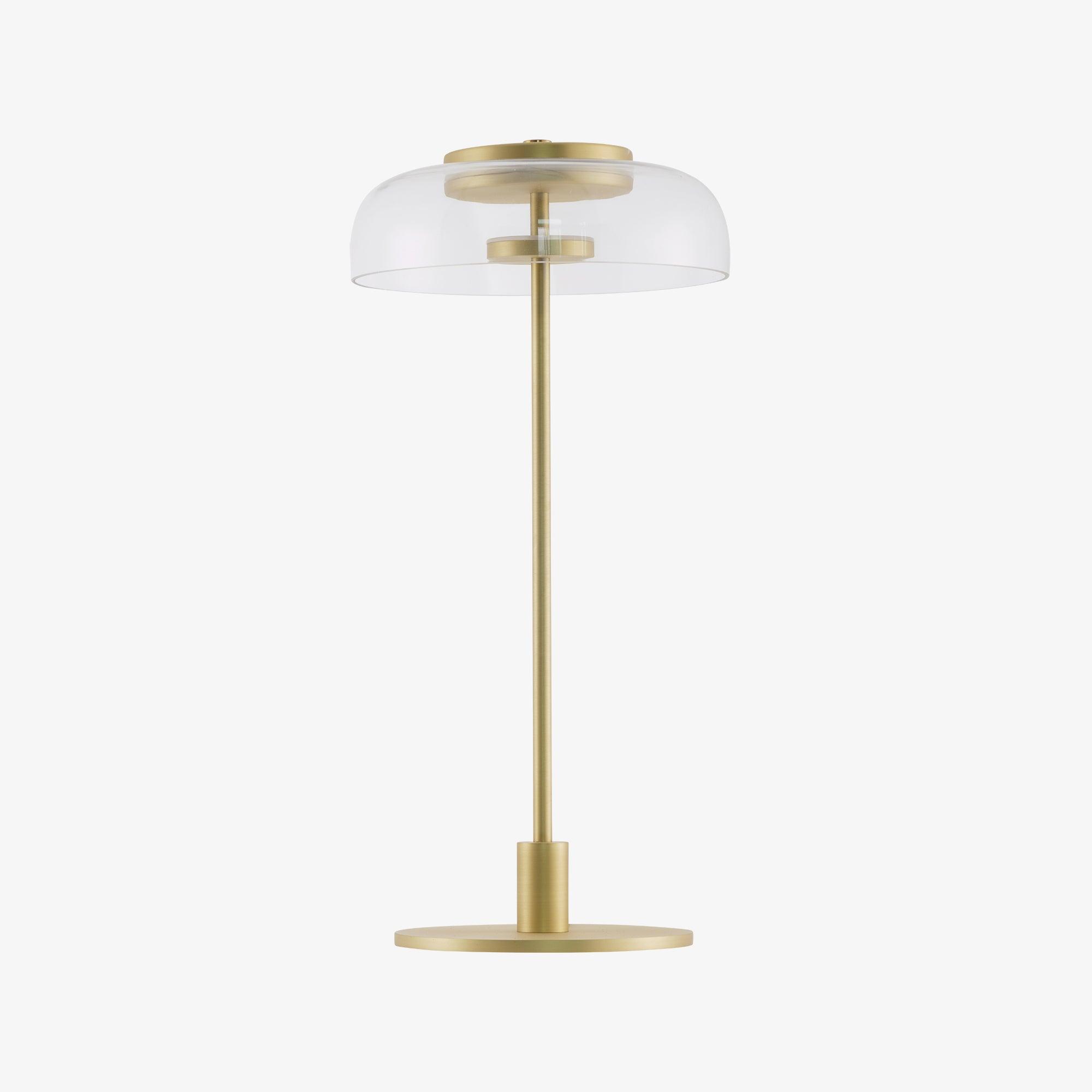 Modern Solara Brass and Glass LED Table Lamp for Living Room and Office
