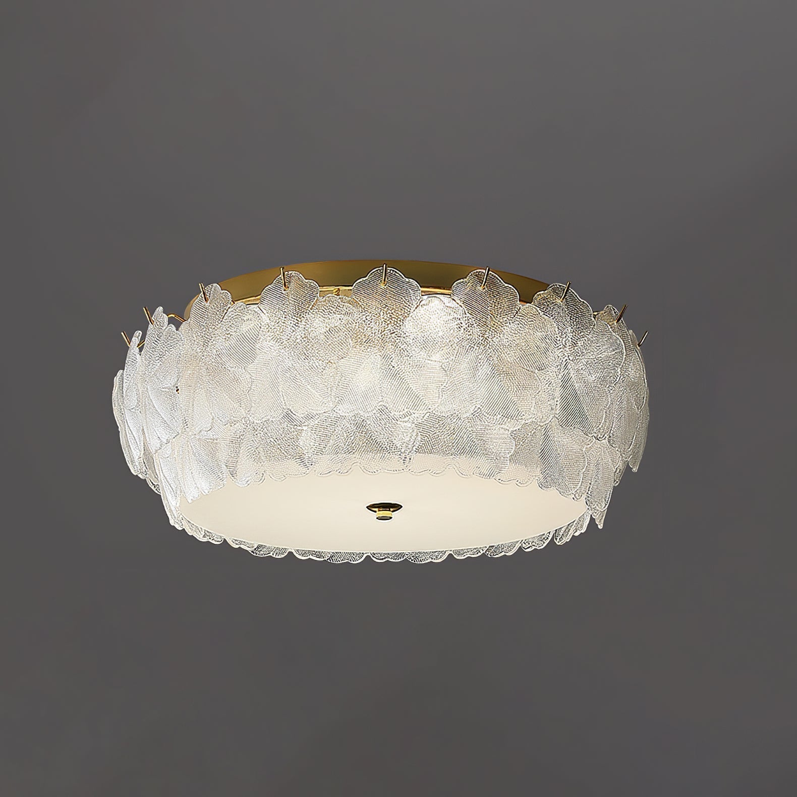 Modern Blossom Cluster Glass Ceiling Light Fixture with Gold Finish for Living Room
