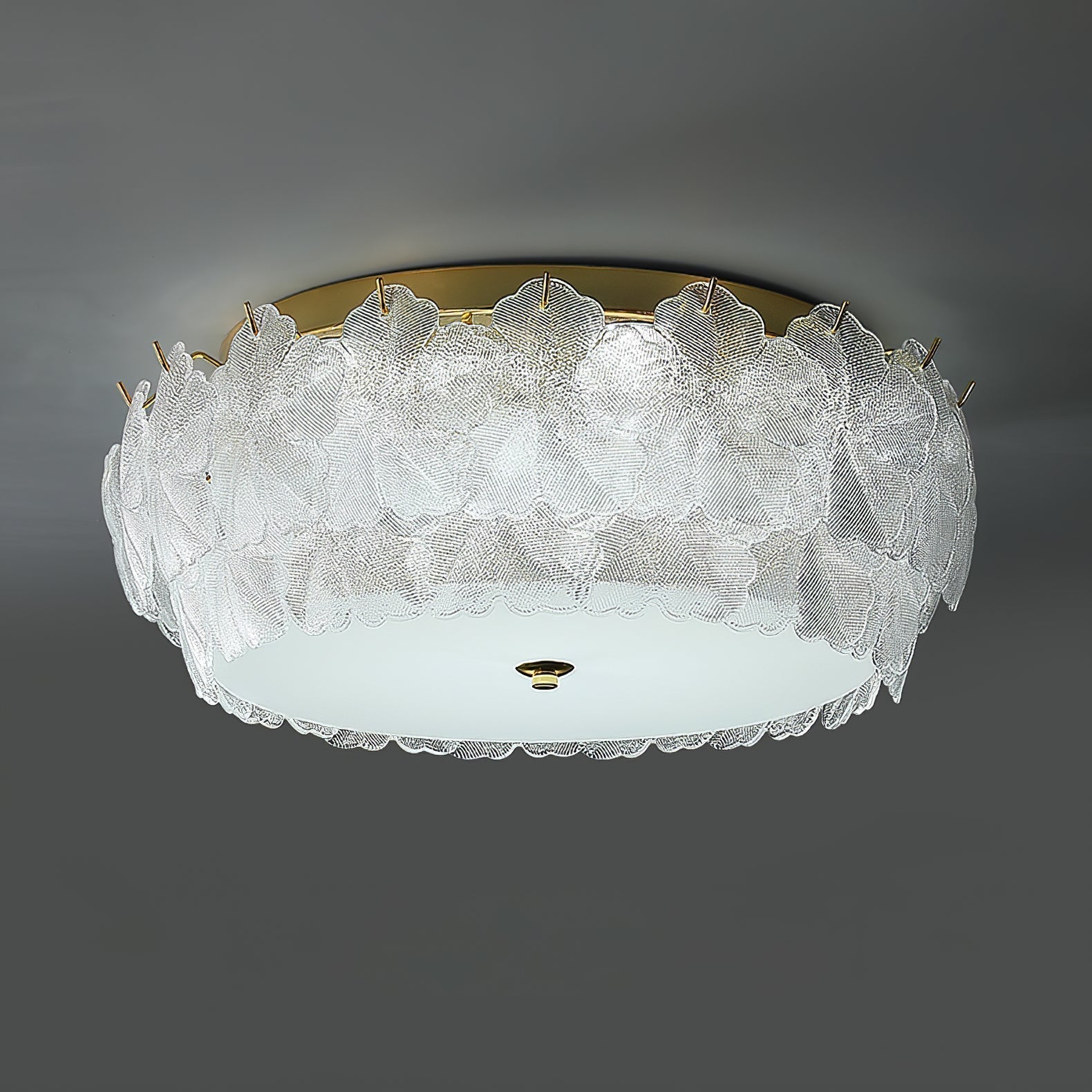Modern Blossom Cluster Glass Ceiling Light Fixture with Gold Finish for Living Room