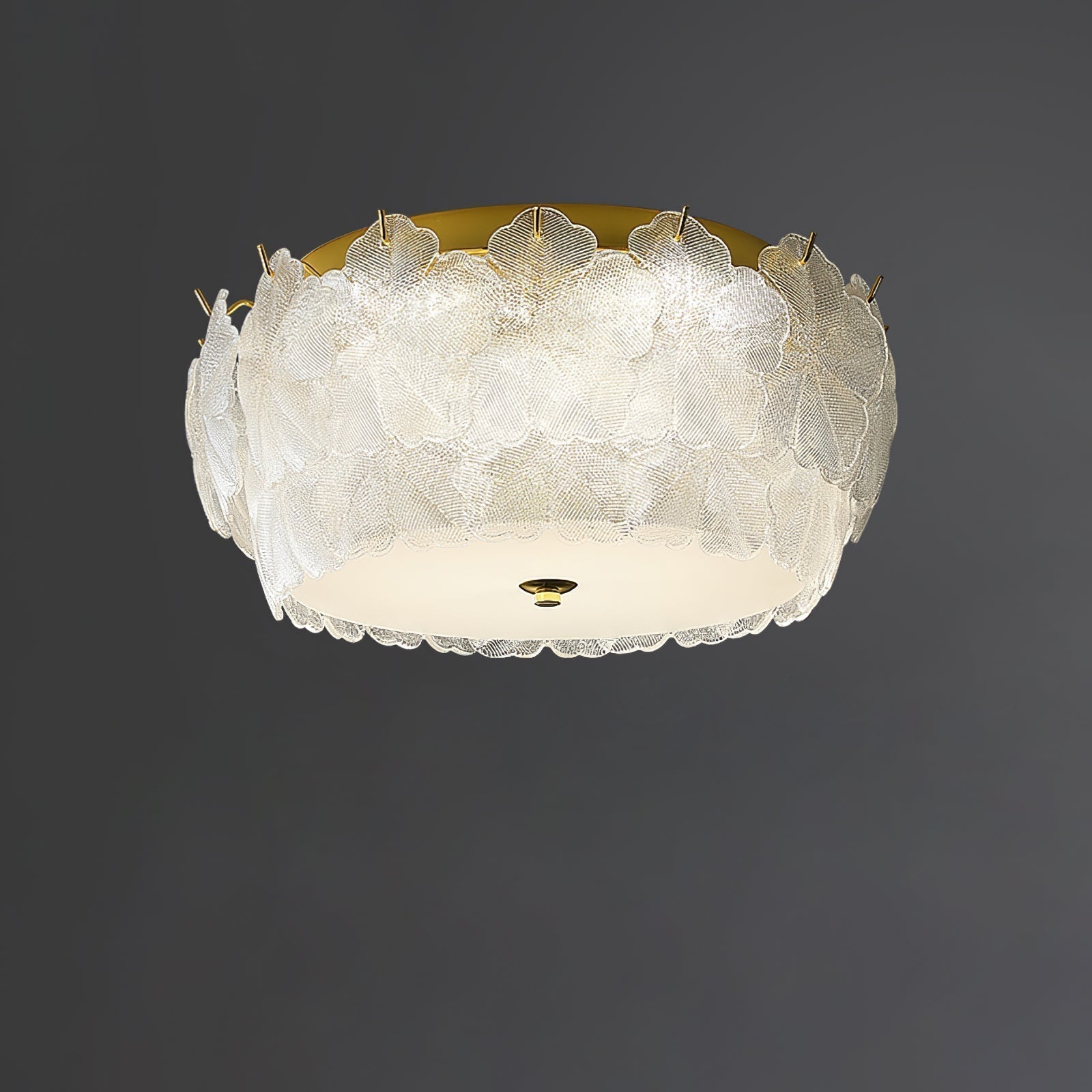 Modern Blossom Cluster Glass Ceiling Light Fixture with Gold Finish for Living Room