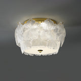 Modern Blossom Cluster Glass Ceiling Light Fixture with Gold Finish for Living Room