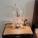 Blow Modern Glass Globe Table Lamp with Chrome Finish and Integrated LED for Nightstands