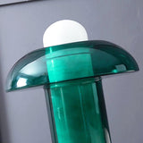 Green Glass Mushroom Table Lamp Mid Century Modern Bedside Nightstand Lighting for Living Room