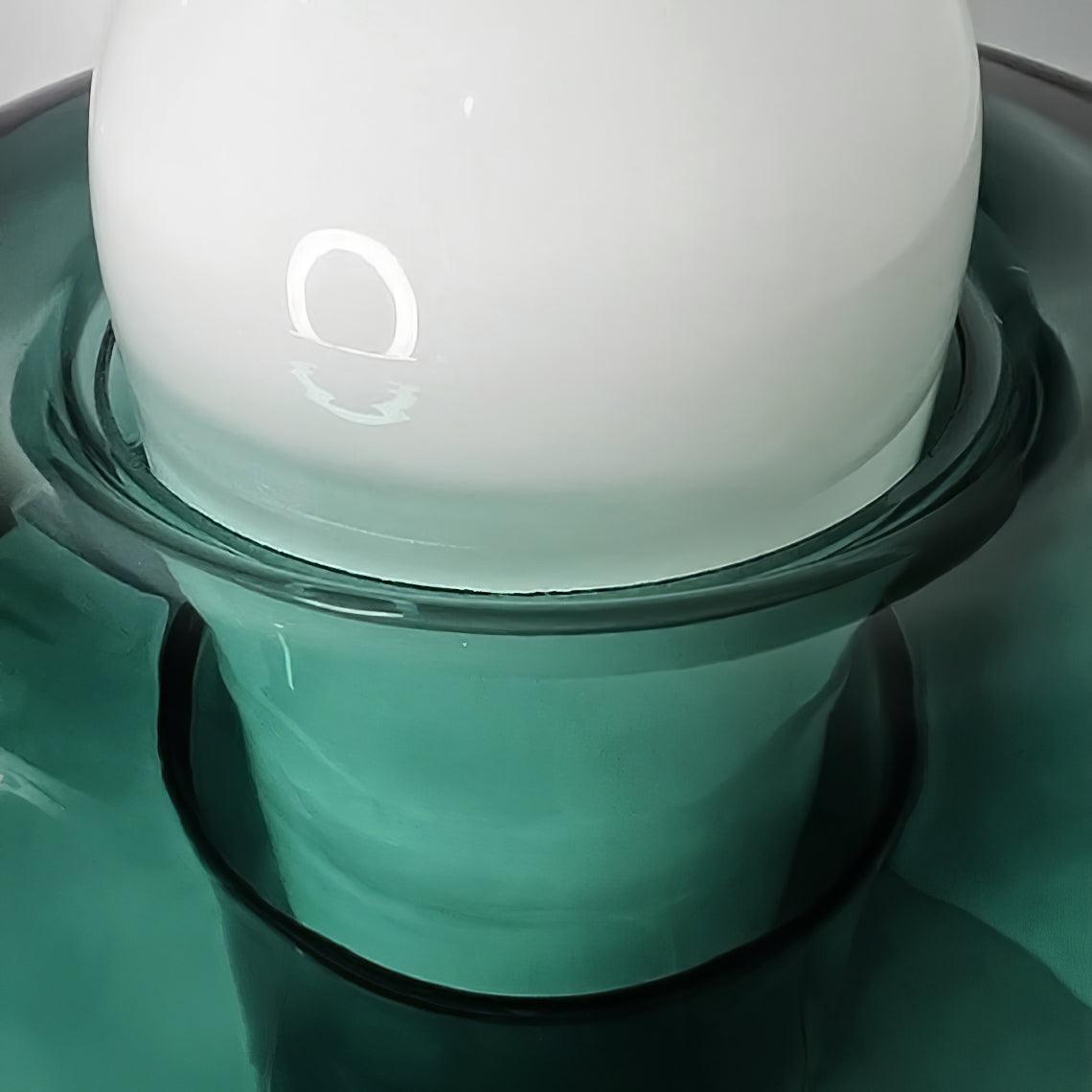 Green Glass Mushroom Table Lamp Mid Century Modern Bedside Nightstand Lighting for Living Room