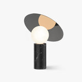 Bola Disc Modern Marble Table Lamp with Adjustable Stainless Steel Shade