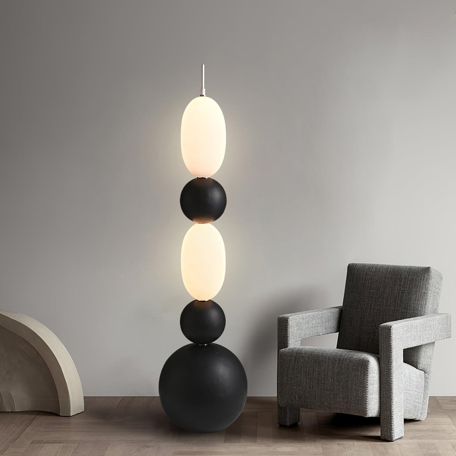 Contemporary LED Spherical Floor Lamp Modern Accent Light for Living Room and Bedroom