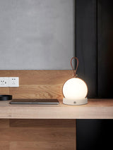 Bola Lantern Portable LED Table Lamp with Rechargeable Battery and Imitation Leather Cord