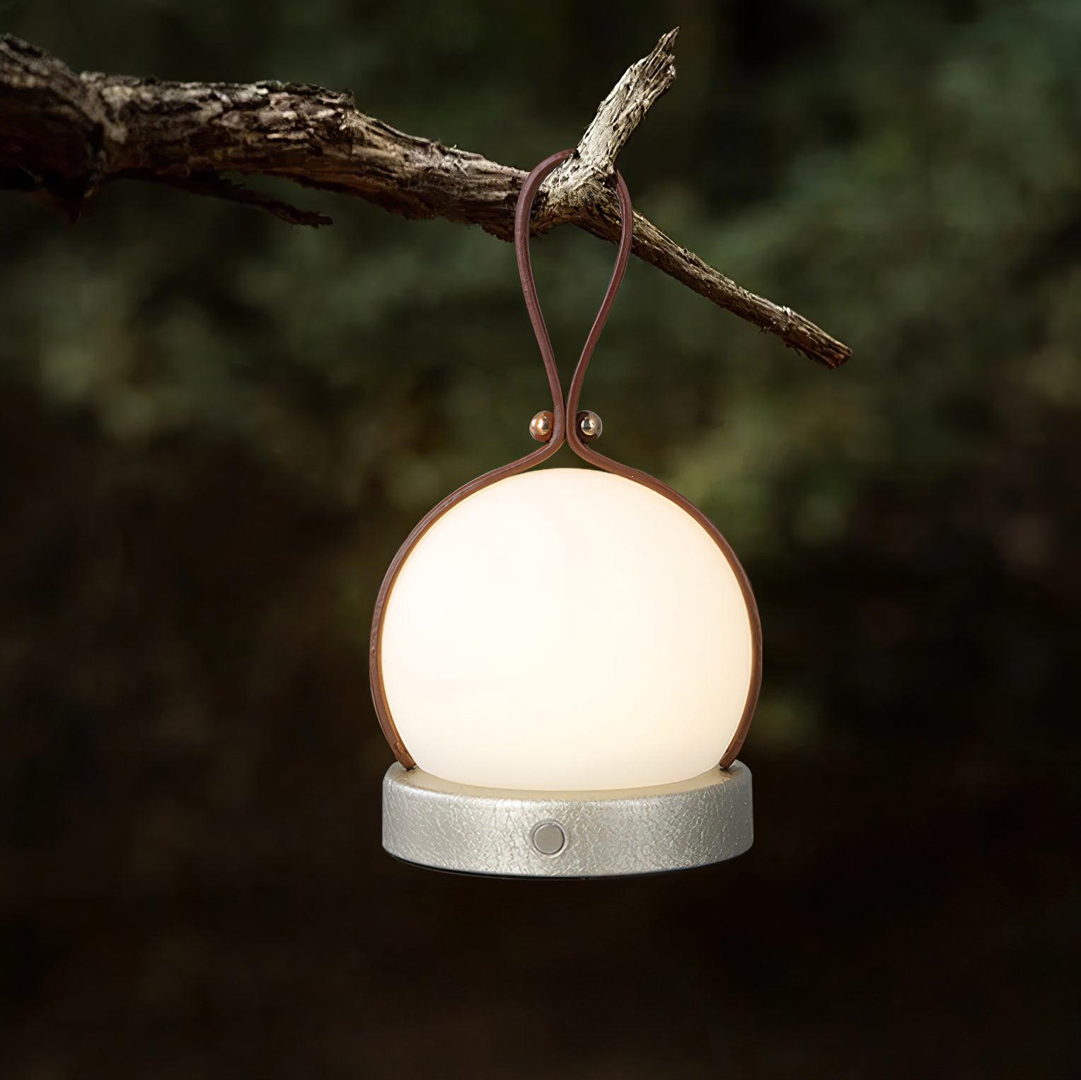 Bola Lantern Portable LED Table Lamp with Rechargeable Battery and Imitation Leather Cord