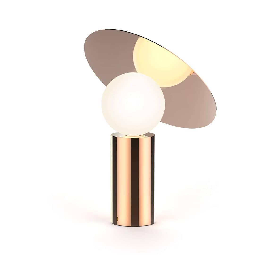 Bola Disc Modern Marble Table Lamp with Adjustable Stainless Steel Shade