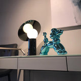 Bola Disc Modern Marble Table Lamp with Adjustable Stainless Steel Shade