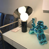 Bola Disc Modern Marble Table Lamp with Adjustable Stainless Steel Shade