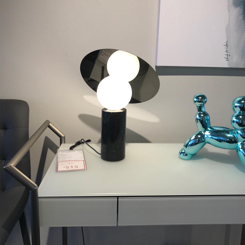 Bola Disc Modern Marble Table Lamp with Adjustable Stainless Steel Shade