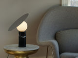 Bola Disc Modern Marble Table Lamp with Adjustable Stainless Steel Shade