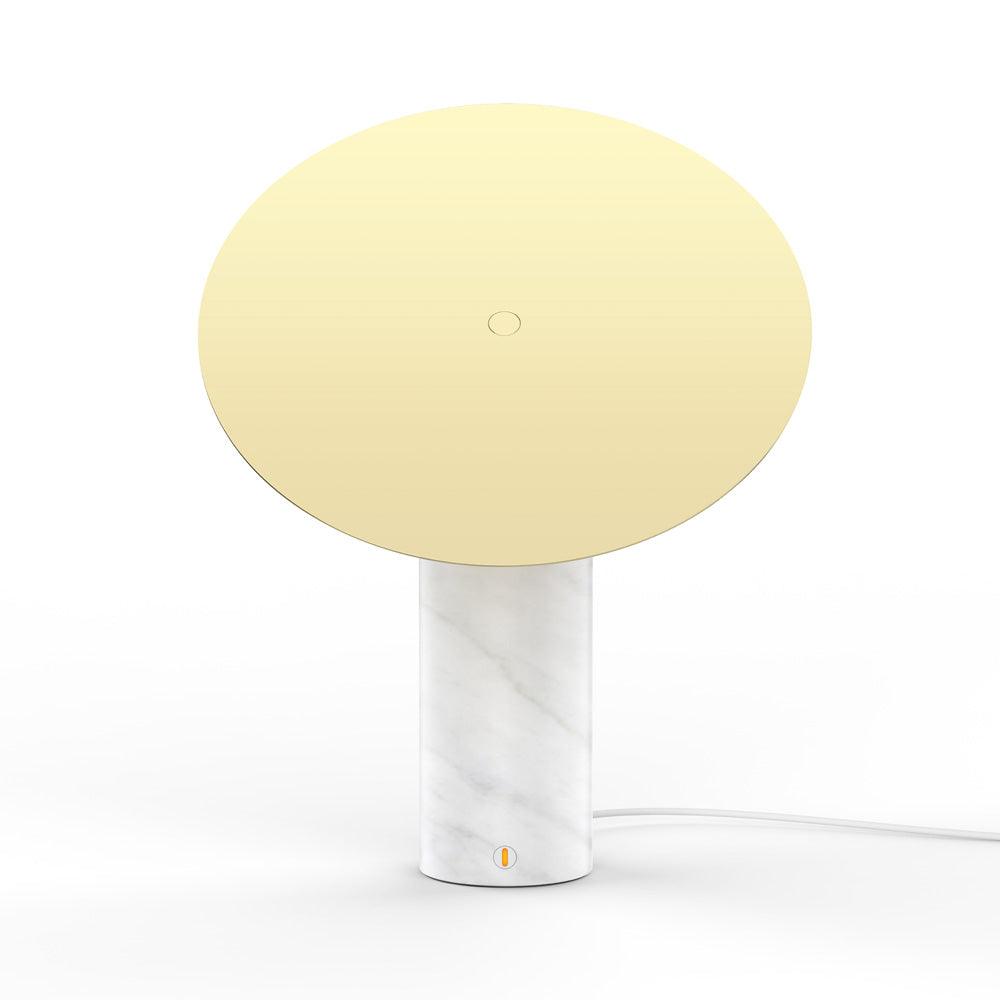 Bola Disc Modern Marble Table Lamp with Adjustable Stainless Steel Shade