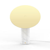 Bola Disc Modern Marble Table Lamp with Adjustable Stainless Steel Shade
