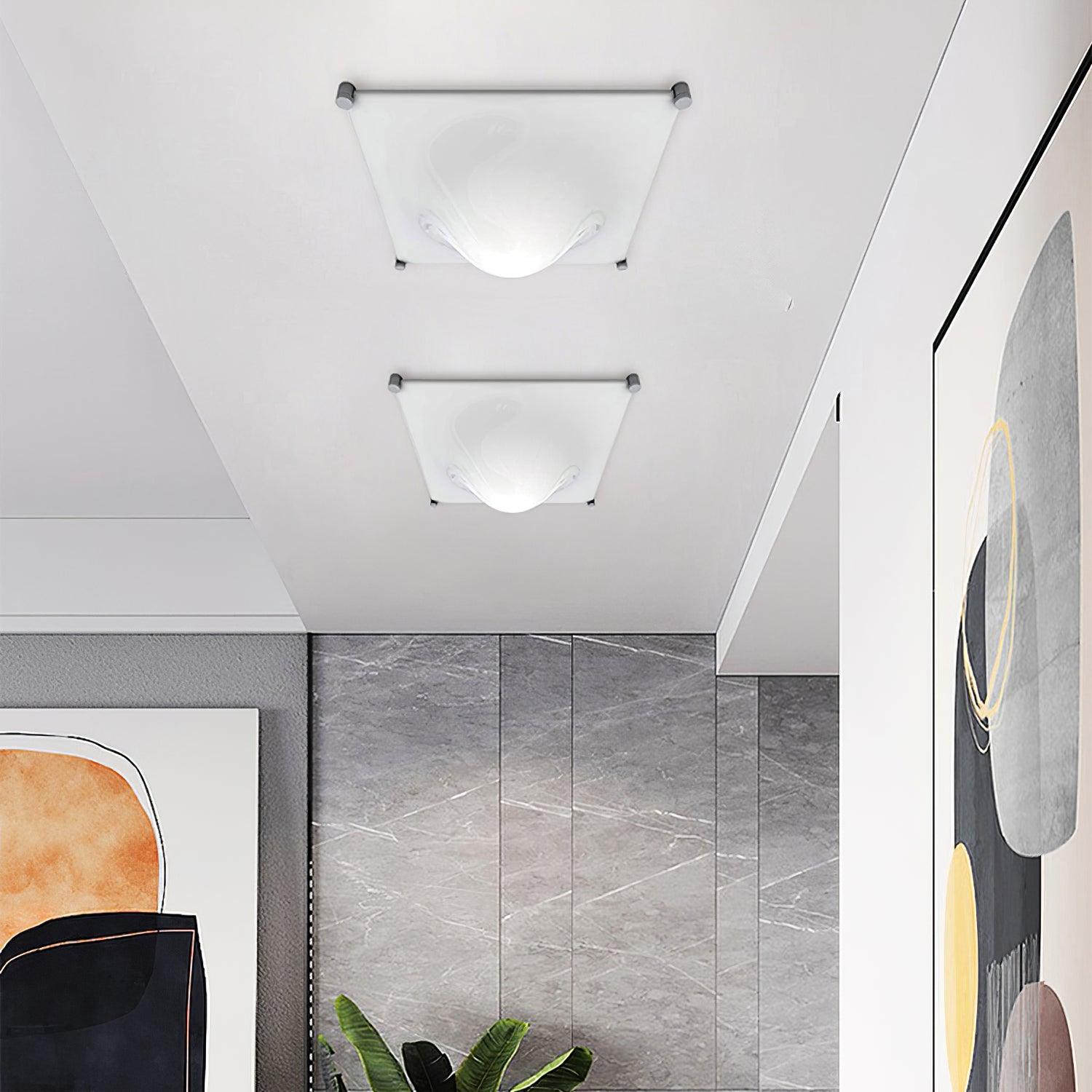 Modern Luminous Bubble Flush Mount Ceiling Light Chrome Stainless Steel LED Fixture