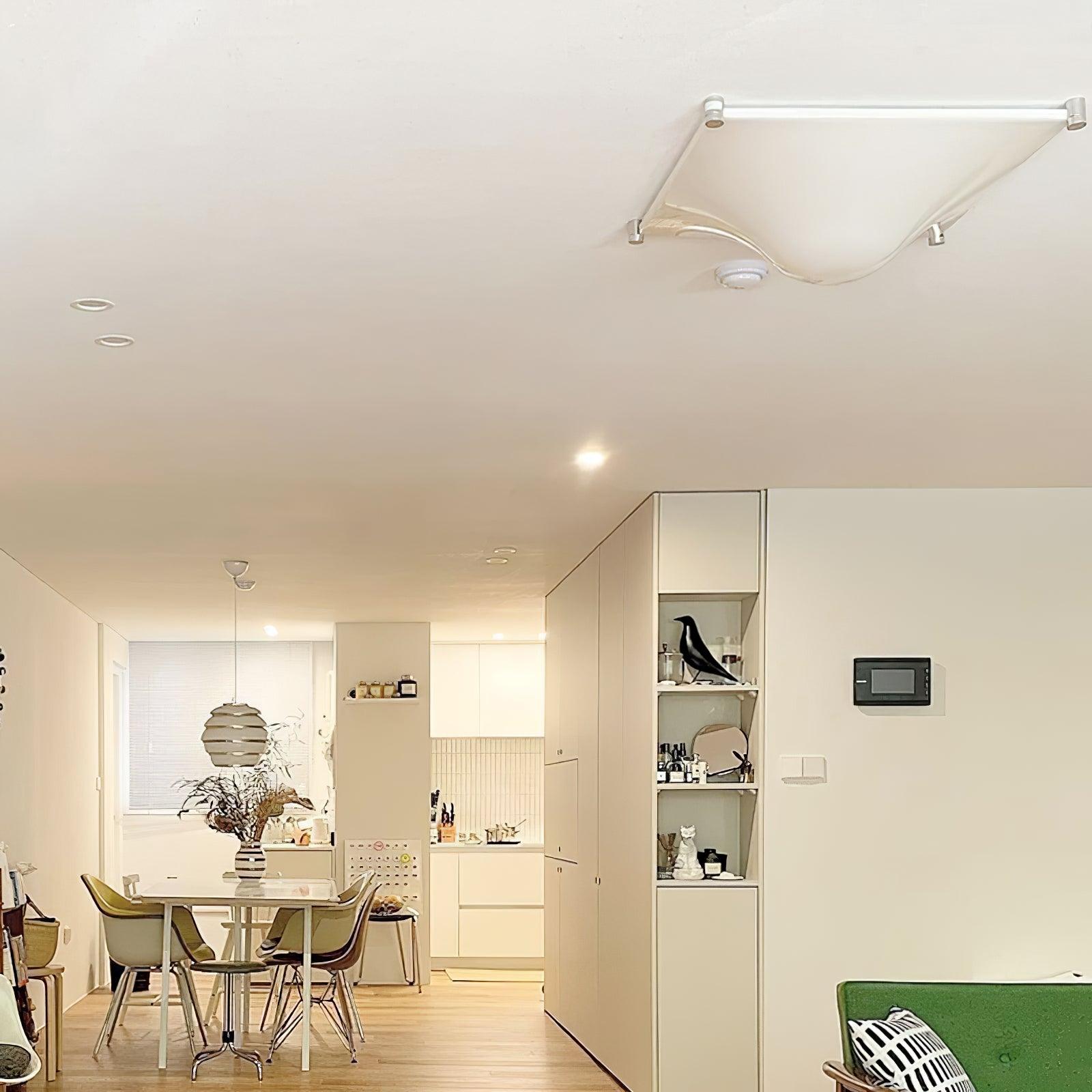 Modern Luminous Bubble Flush Mount Ceiling Light Chrome Stainless Steel LED Fixture