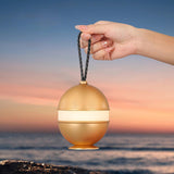 Modern Rechargeable LED Sphere Table Lamp with Portable Leather Cord Handle