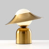 Modern Bonbon Disc Gold Side Table Lamp with Geometric Adjustable Shade for Desk and Nightstand
