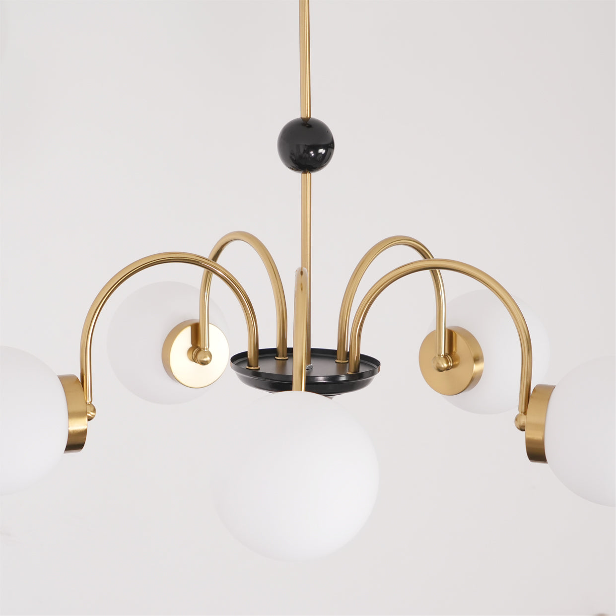 modern-mid-century-glass-globe-chandelier-with-metal-rod-frame-and-white-opal-shades
