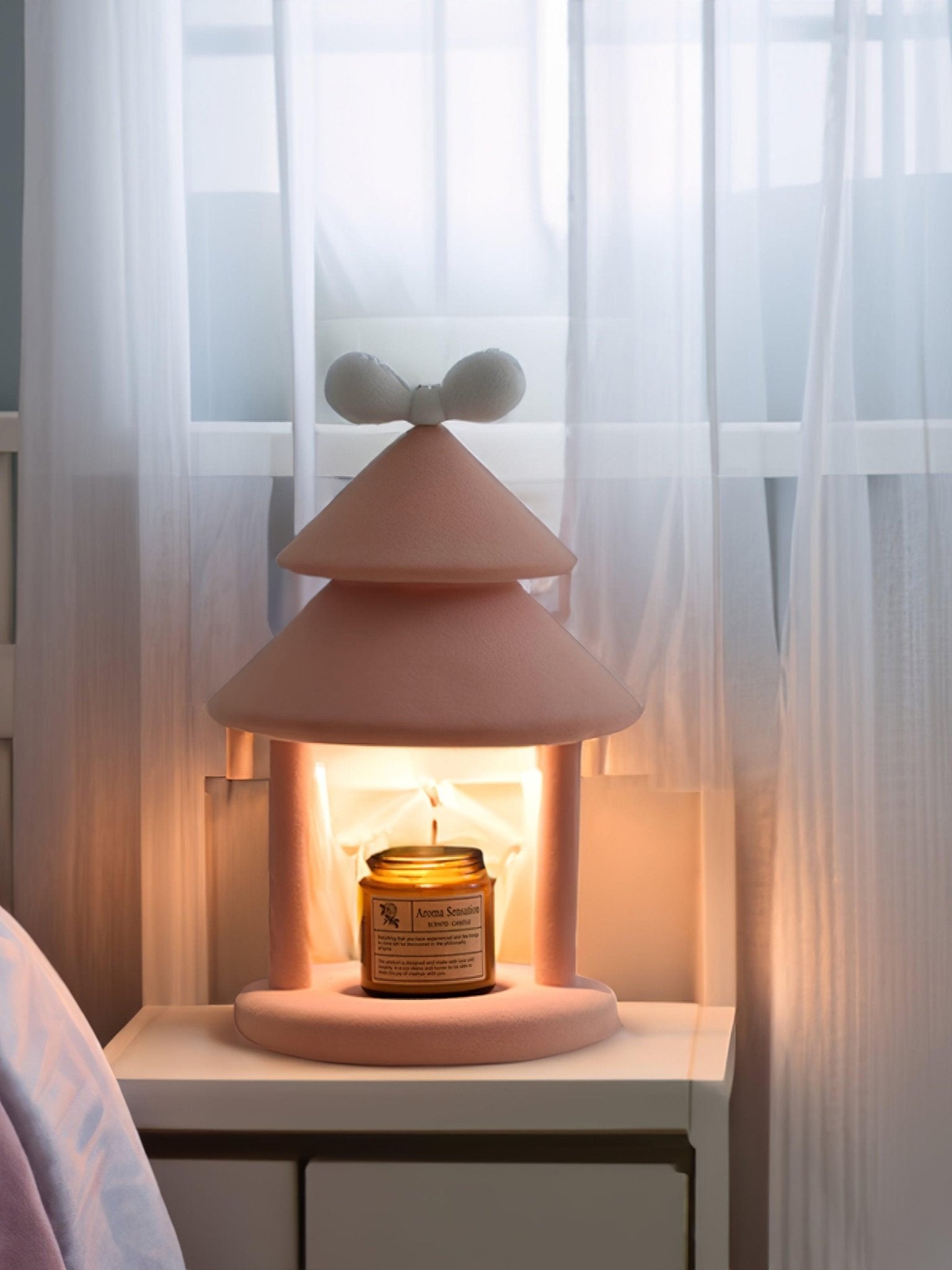 Modern Bow Tie Cone Resin Table Lamp for Bedroom and Designer Living Space