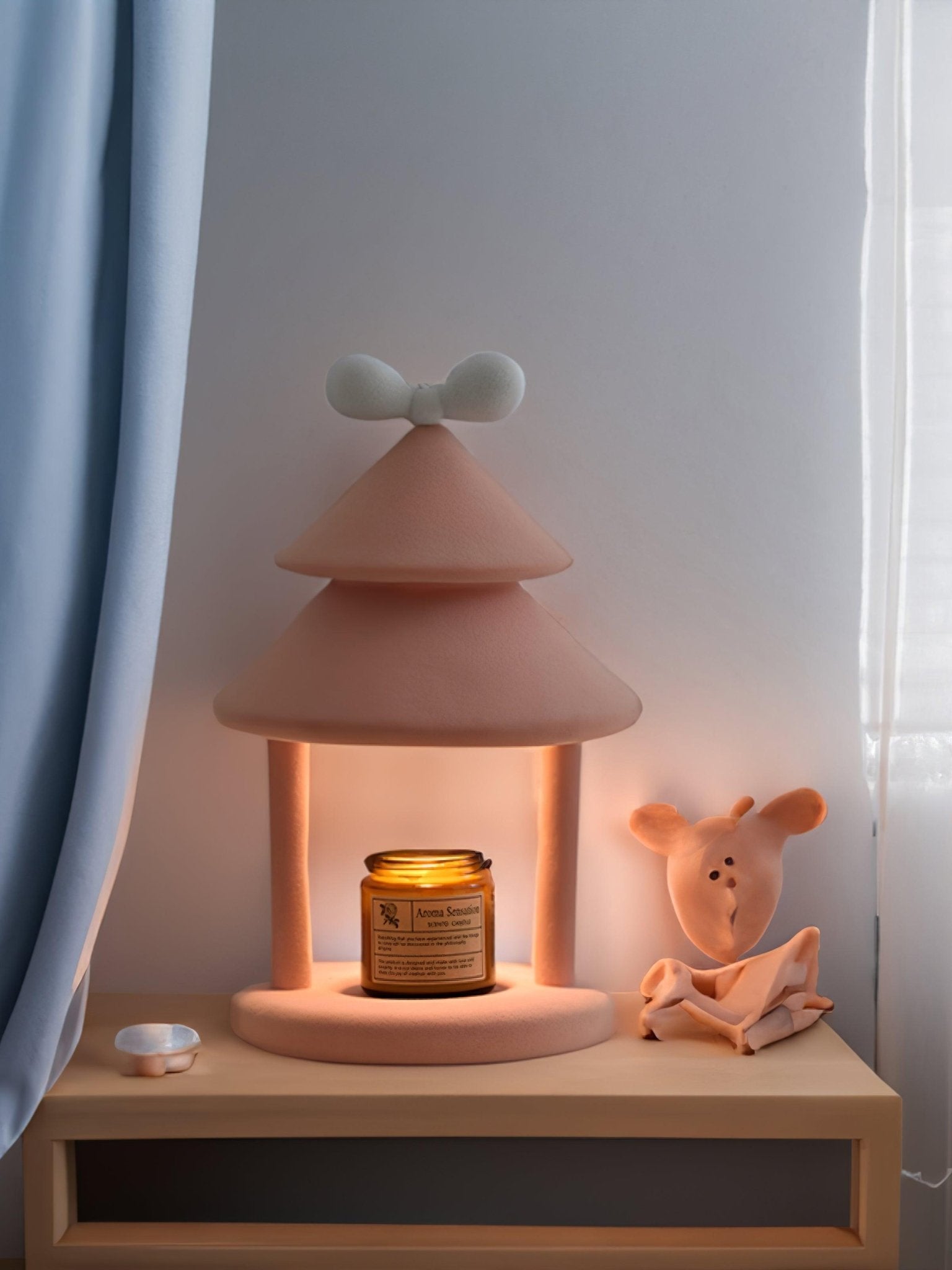 Modern Bow Tie Cone Resin Table Lamp for Bedroom and Designer Living Space