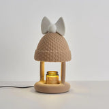 Bow Tie Hat Flocking Resin Table Lamp with Wax Melting Function and Reading Light