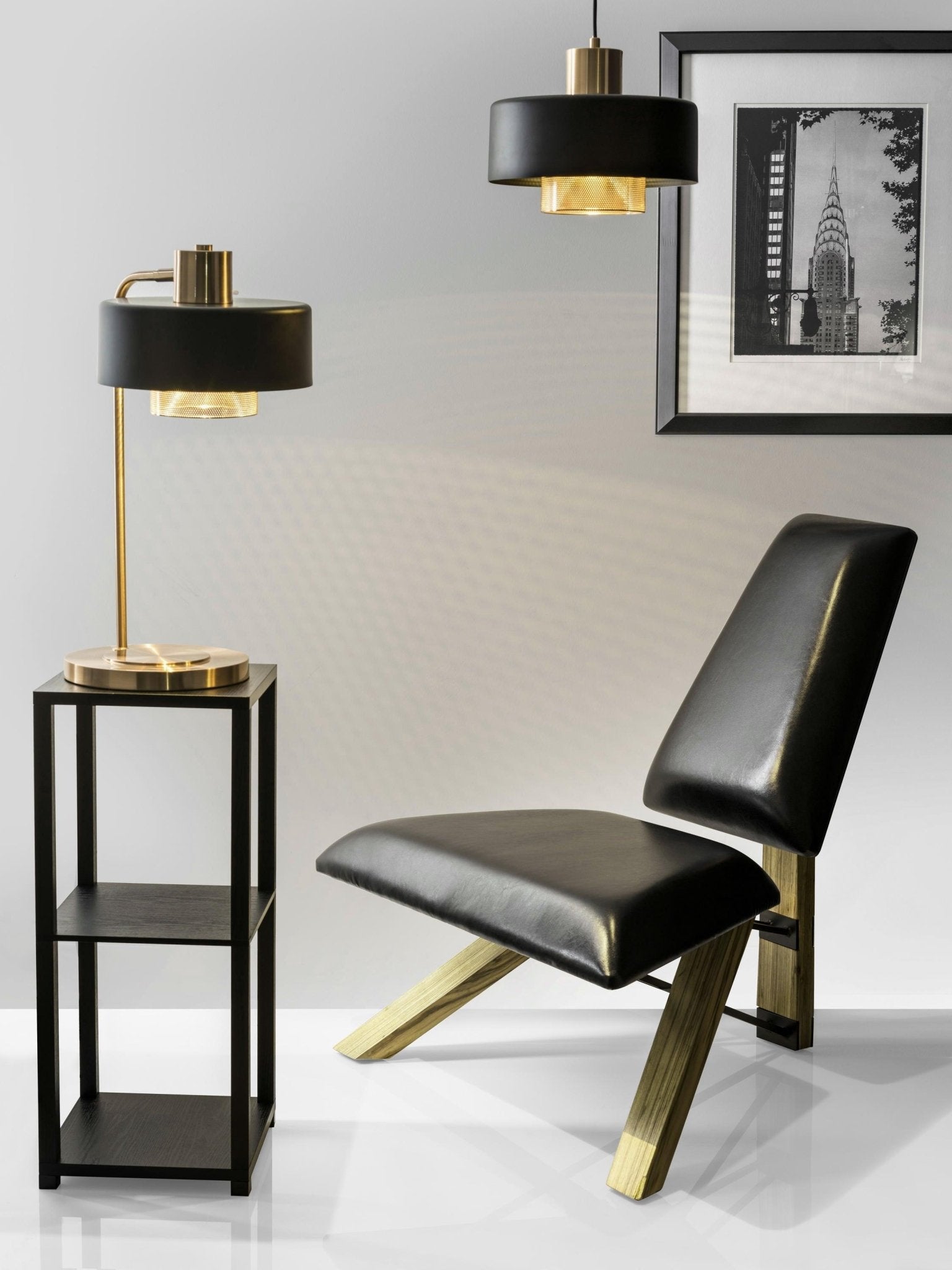 Bradbury Industrial Metal Table Lamp with Perforated Copper Inner Shade and Adjustable Black Finish