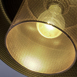 Bradbury Industrial Metal Table Lamp with Perforated Copper Inner Shade and Adjustable Black Finish