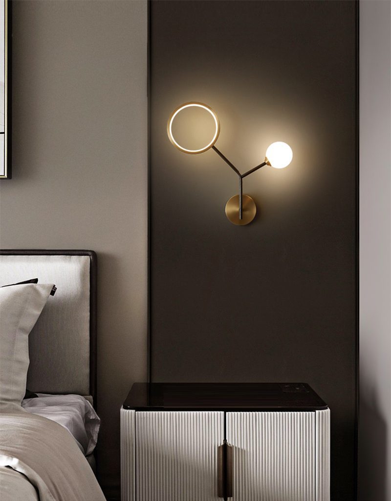 artistic-brass-branch-glass-wall-lamp-with-opal-globes-in-gold-and-black-finish