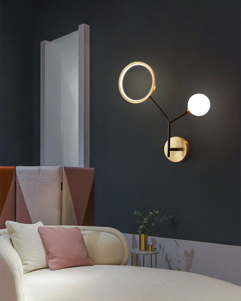 artistic-brass-branch-glass-wall-lamp-with-opal-globes-in-gold-and-black-finish